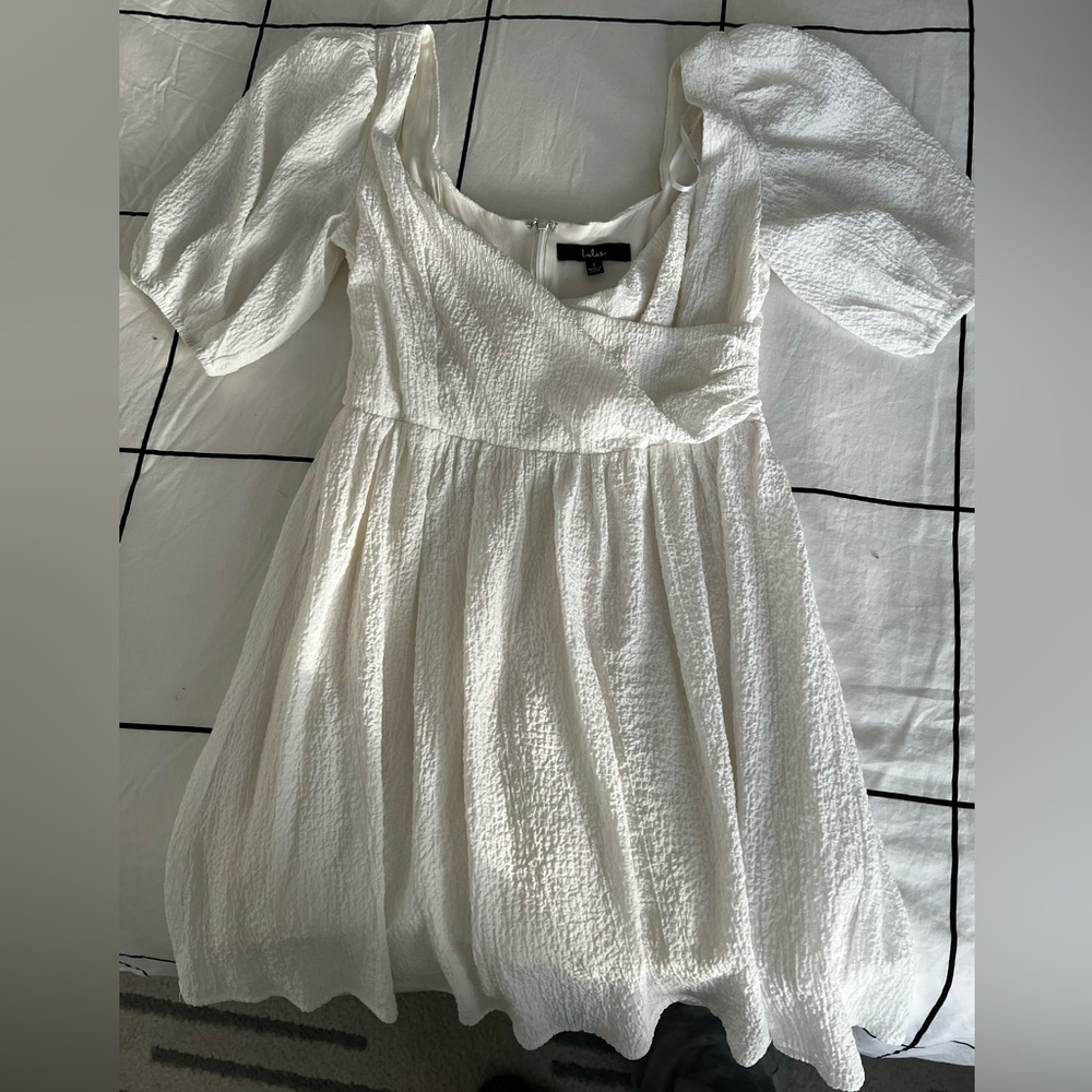 Lulus little bit in love puff sleeve mini dress SIZE SMALL worn once